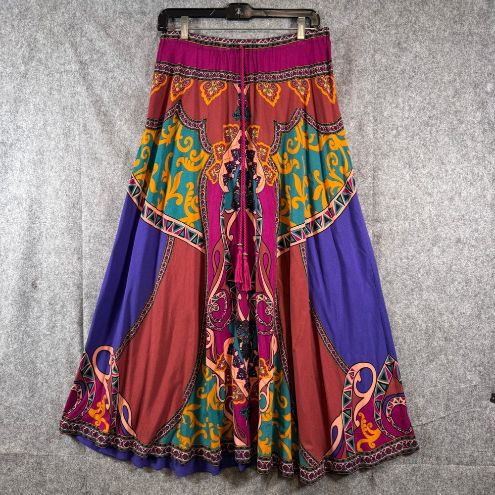 Southwest Native Mandalay Maxi Skirt Womens Medium Artsy Boho Hippie Festival